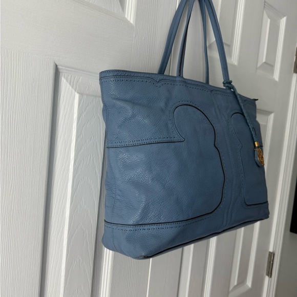 Tory Burch Tote Bag Light Blue Leather - Picture 3 of 17